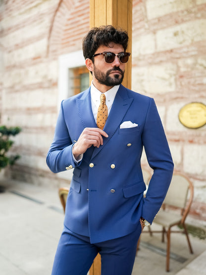 Navy Double Breasted Suit 2-Piece VIOSSI