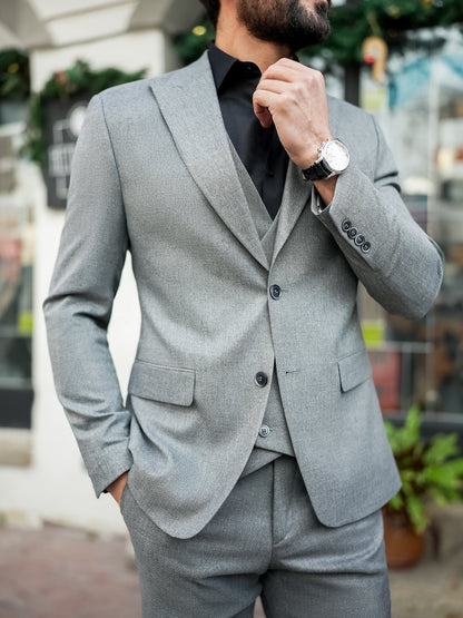Grey Slim-Fit Suit 3-Piece VIOSSI