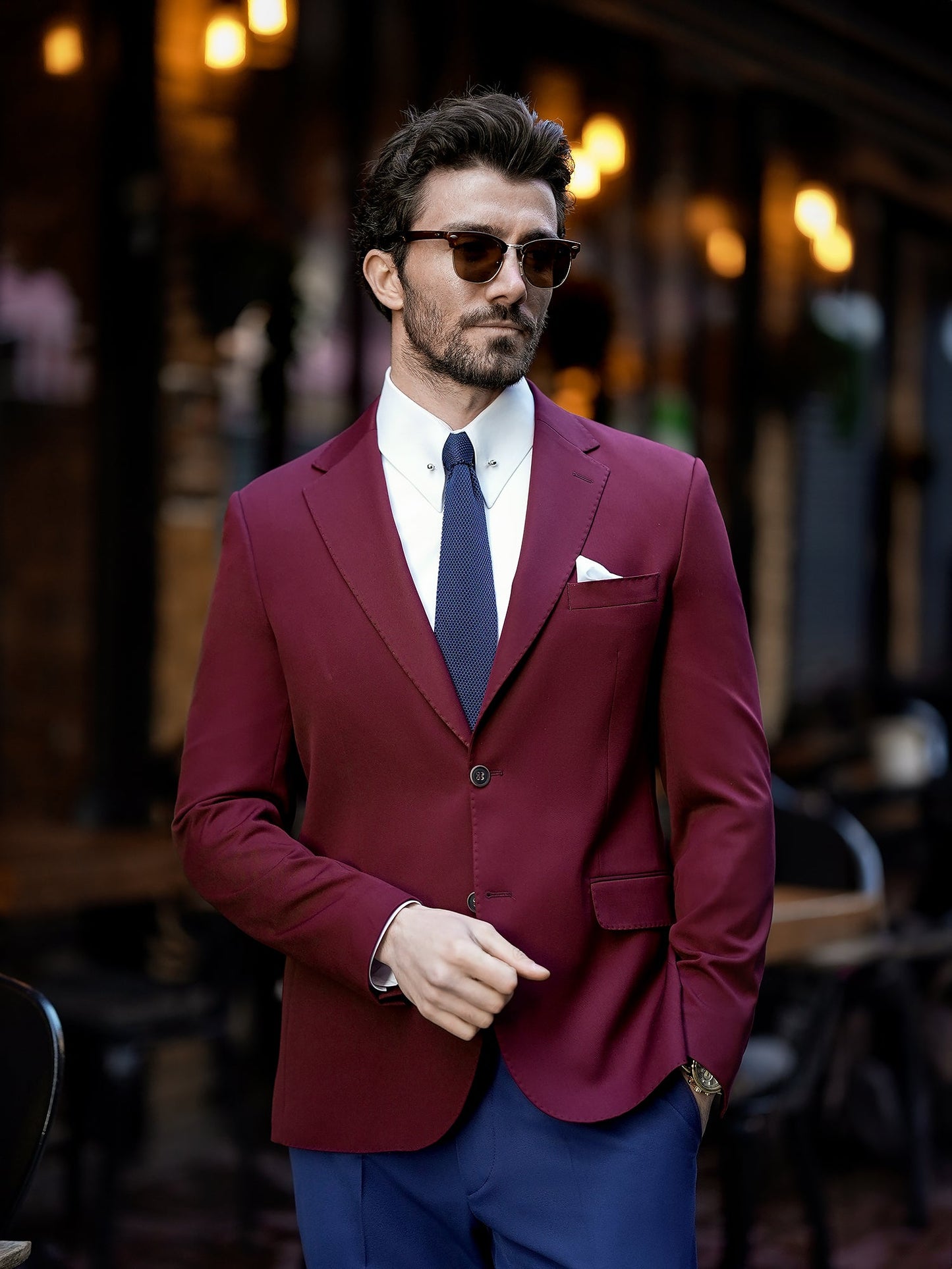 Bordeaux Single Breasted Blazer - BRABION