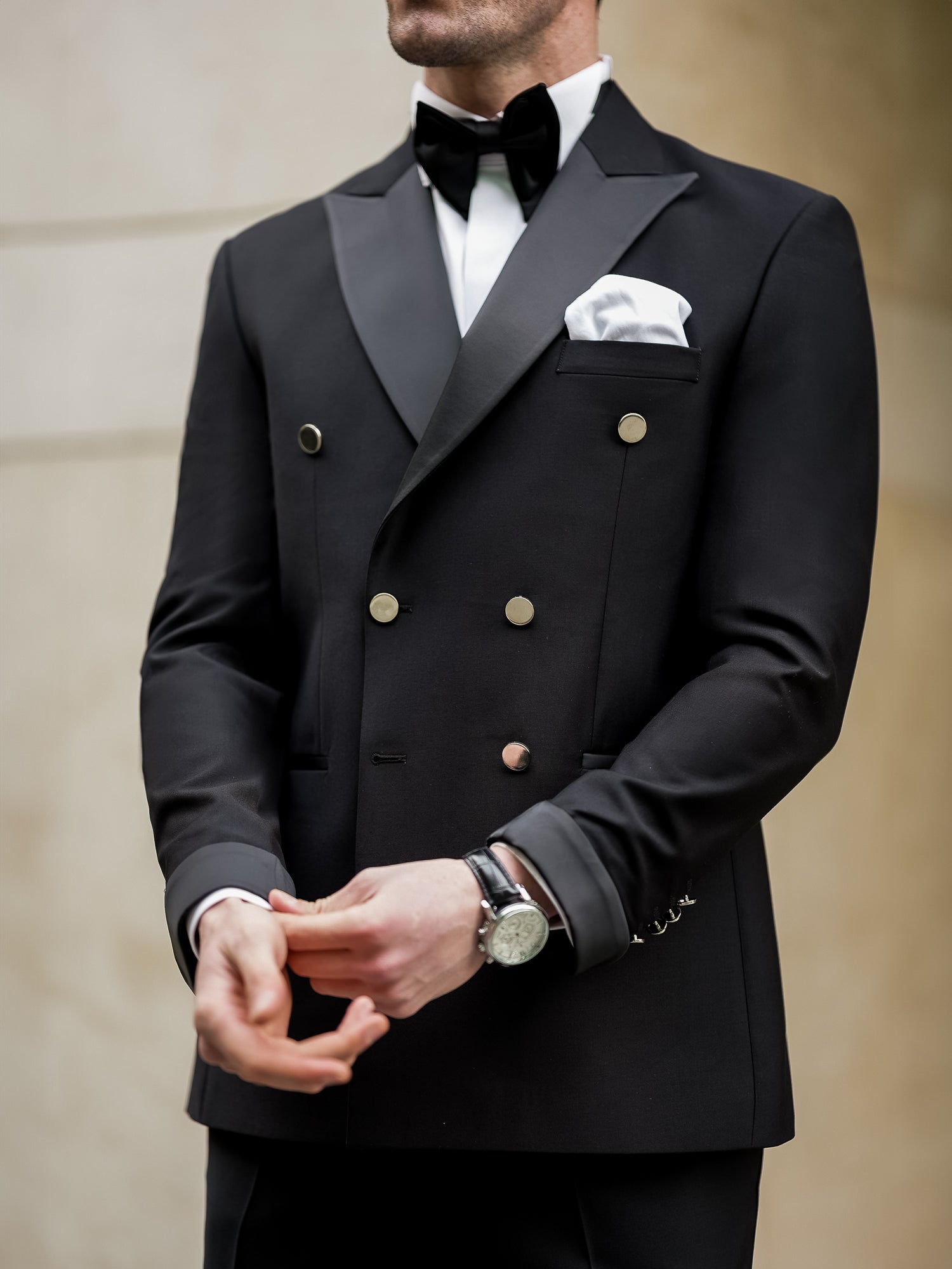Black Double Breasted Tuxedo 2-Piece - BRABION