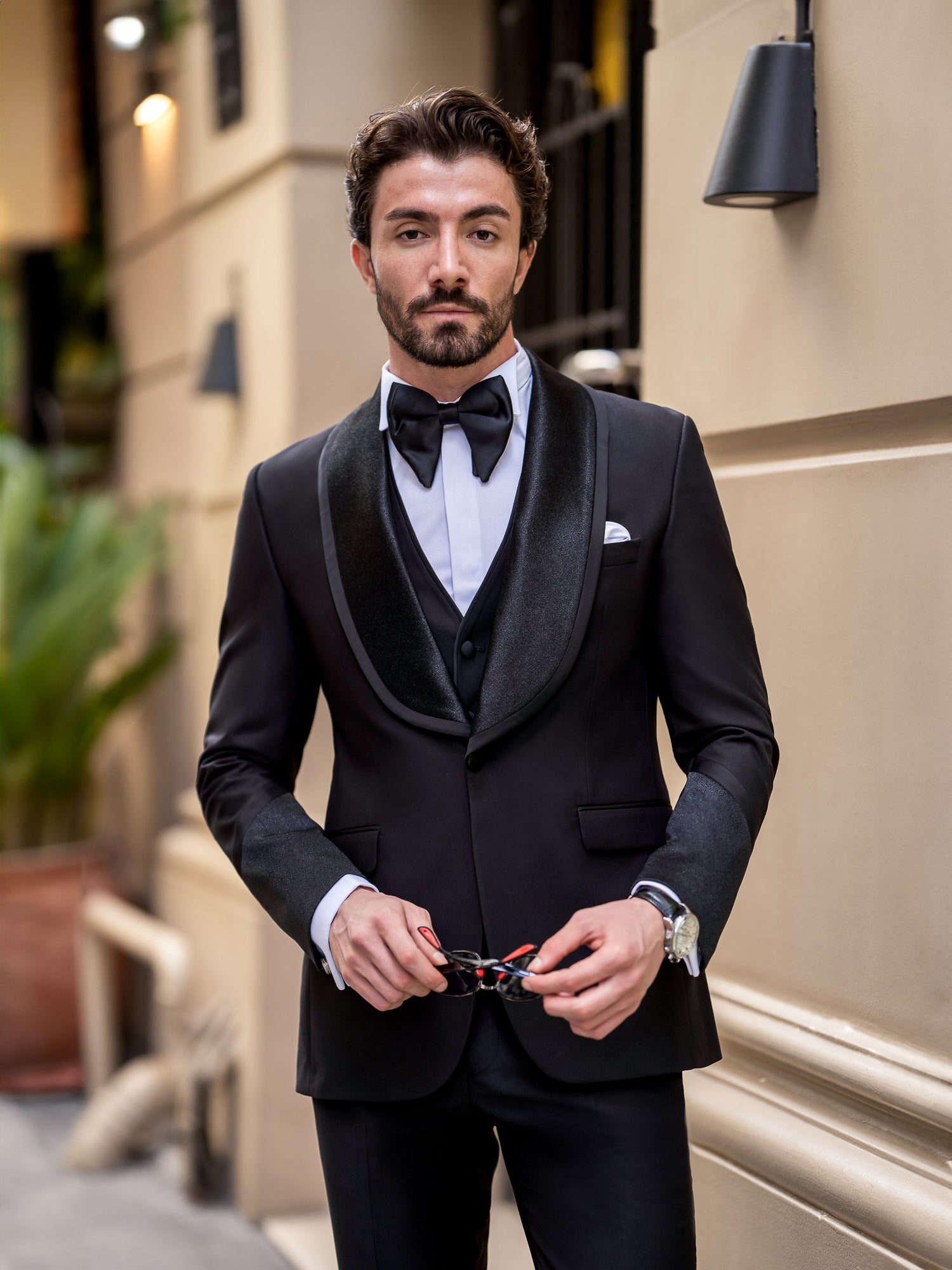 Black Slim-Fit Tuxedo 3-Piece - BRABION