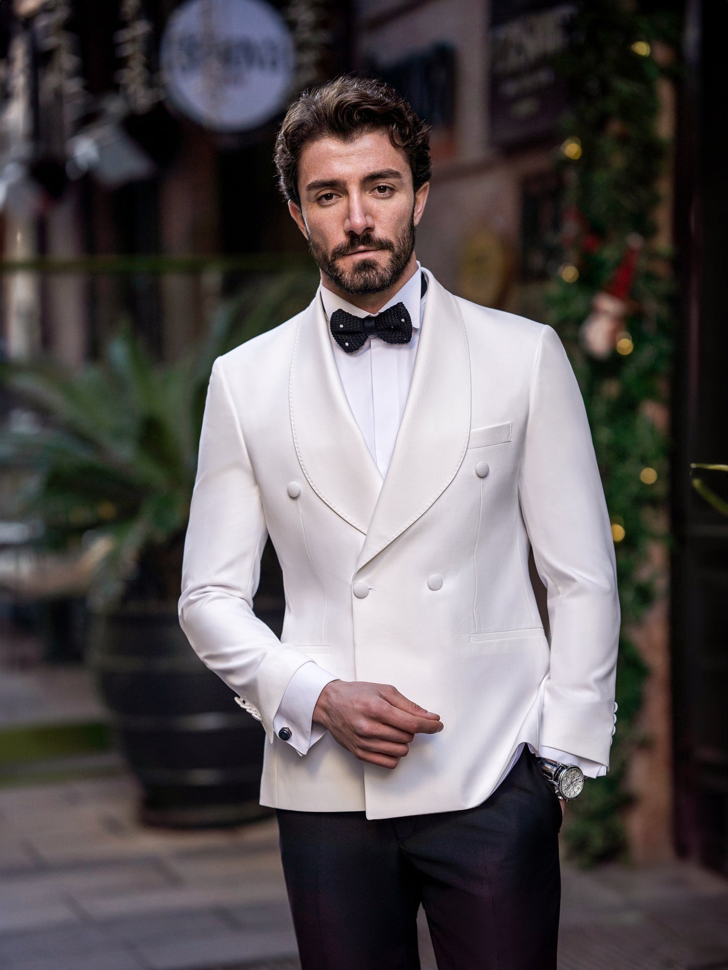 White Double Breasted Tuxedo 2-Piece - BRABION