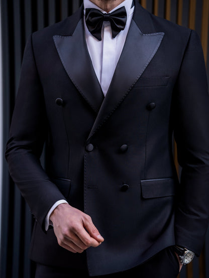 Black Double Breasted Tuxedo 2-Piece - BRABION
