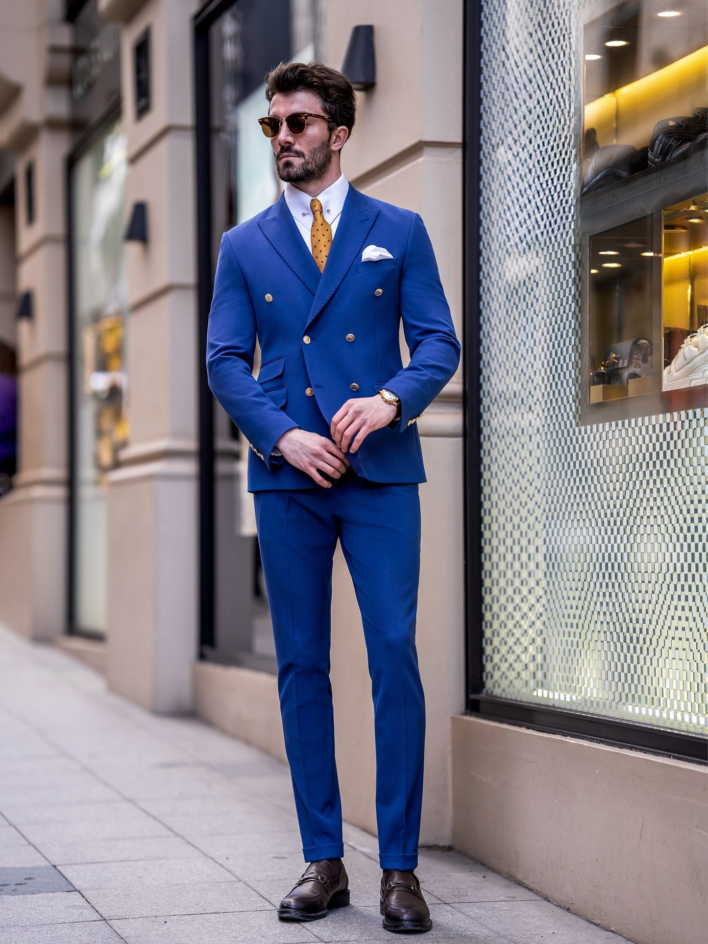 Navy Double Breasted Suit 2-Piece VIOSSI