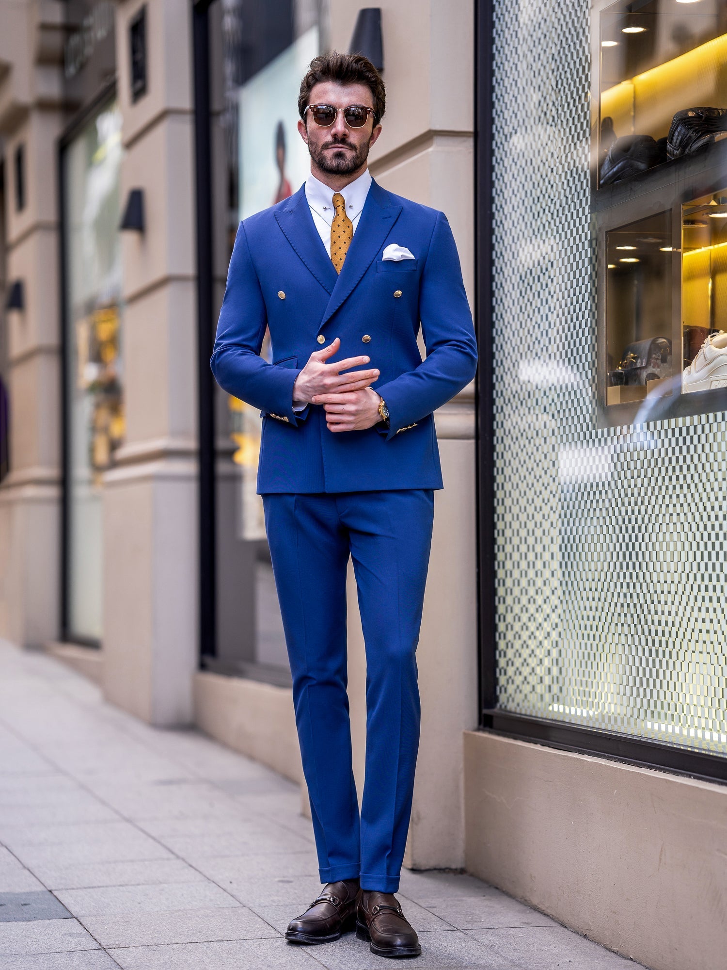 Navy Double Breasted Suit 2-Piece VIOSSI