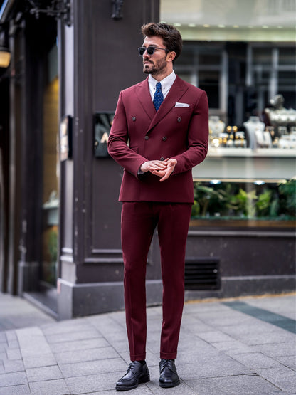 Bordeaux Double Breasted Suit 2-Piece VIOSSI