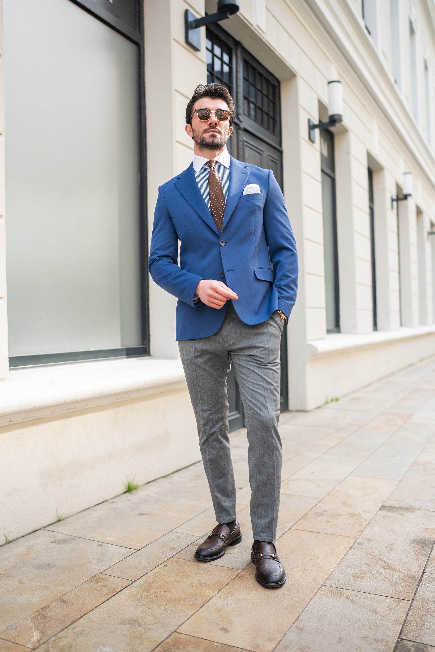 Navy Single Breasted Blazer - BRABION