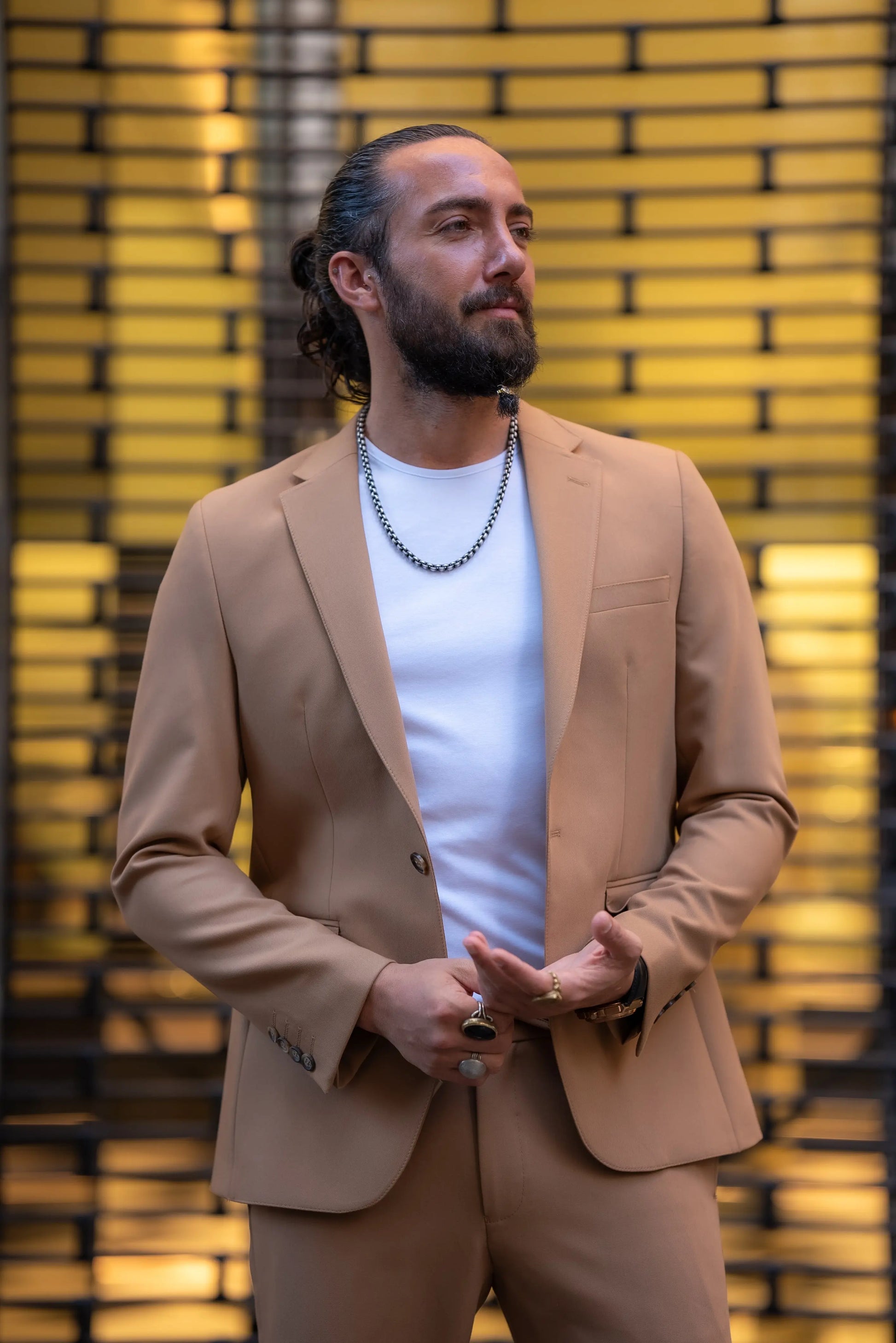 Brabion Alonso Camel Slim Fit Notch Lapel 2 Piece Suit brabion