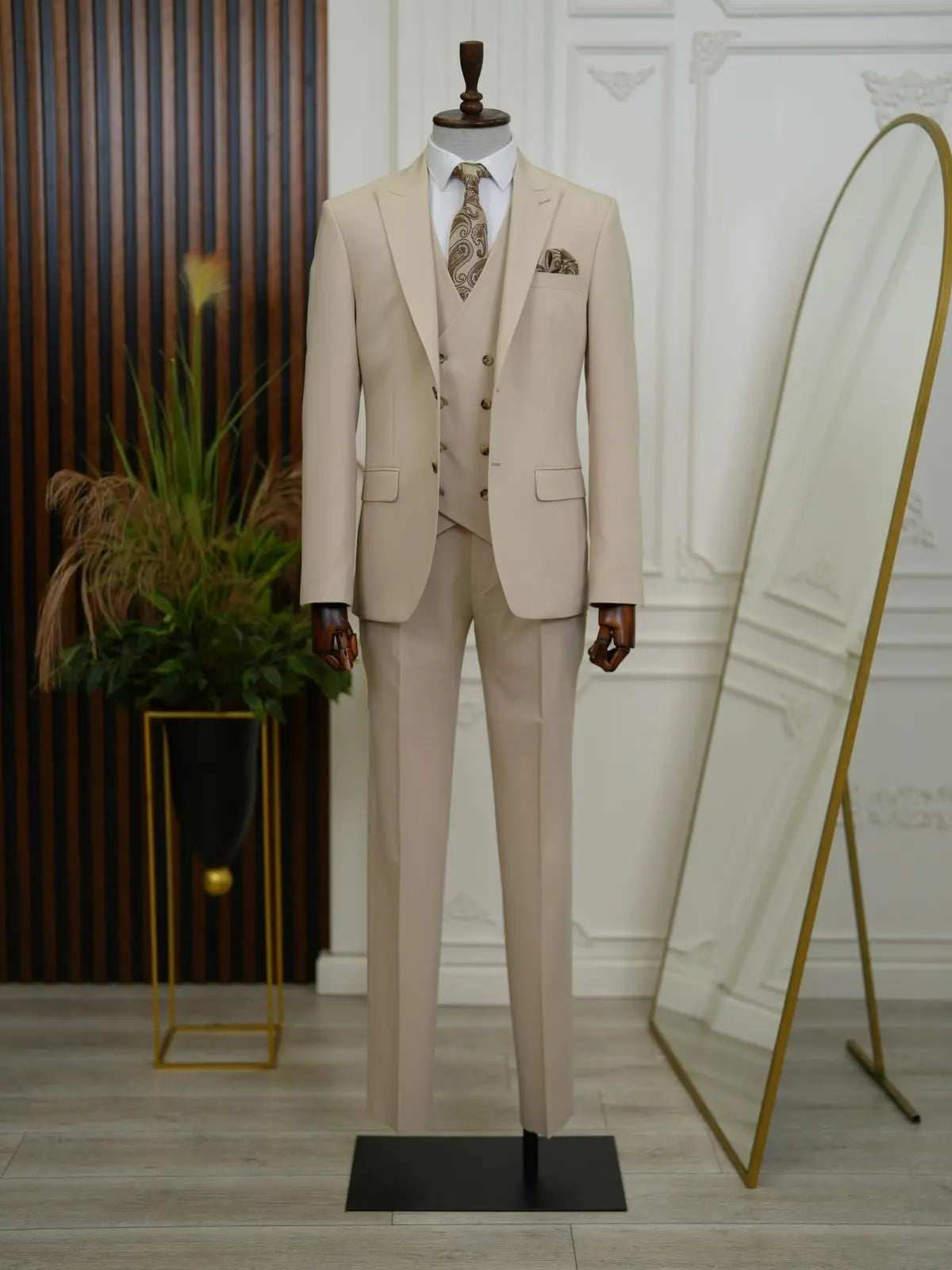 Brabion Aston Cream Slim Fit 3 Piece Suit brabion