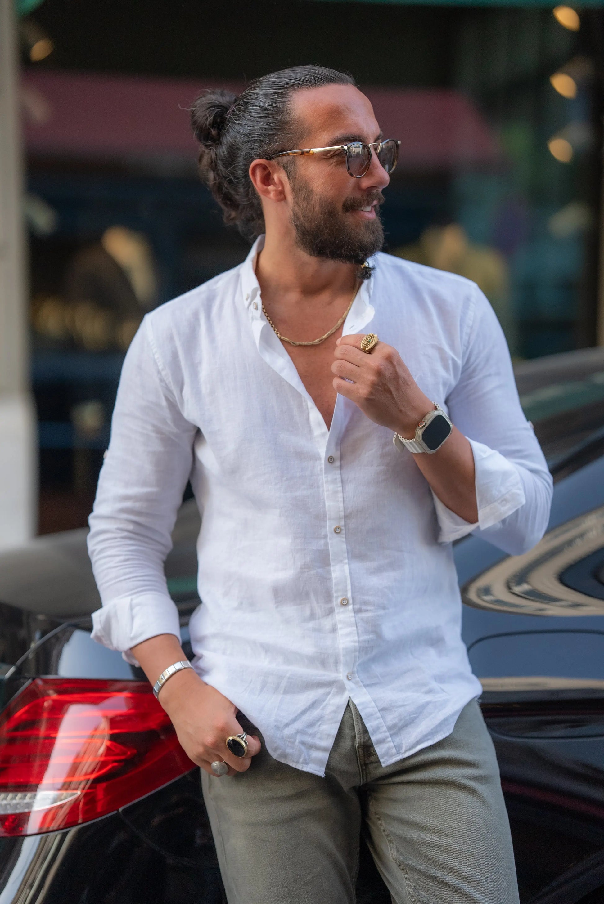 Brabion Alonso White Slim Fit Crosshatch Casual Shirt - BRABION