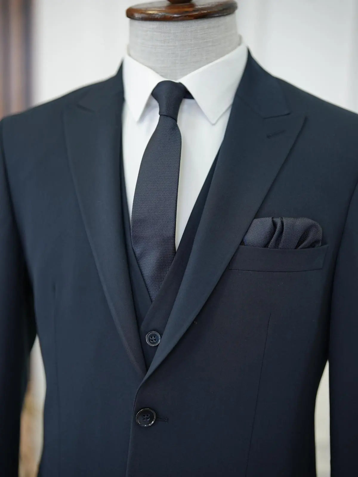 Brabion Aston Navy Blue Slim Fit 3 Piece Suit brabion