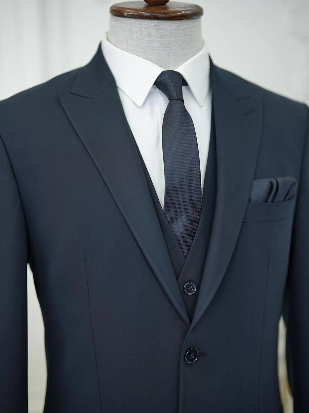 Brabion Aston Navy Blue Slim Fit 3 Piece Suit brabion