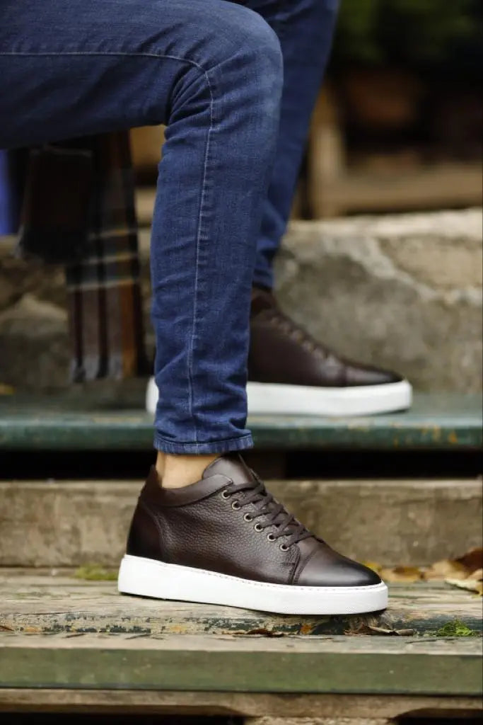 Lyon Brown High Top Sneakers: Elevate Your Style - BRABION