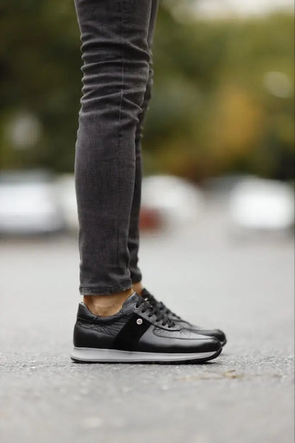 Lyon Black Mid Top Sneakers - The Perfect Blend of Style and Comfort - BRABION
