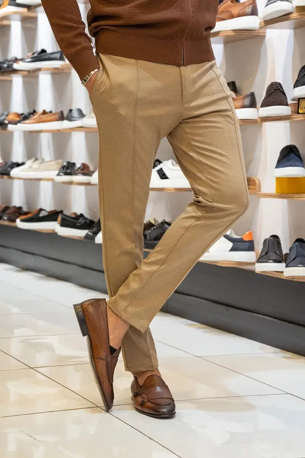 Brabion Lance Beige Slim Fit Chino Pants for Ultimate Versatility - BRABION