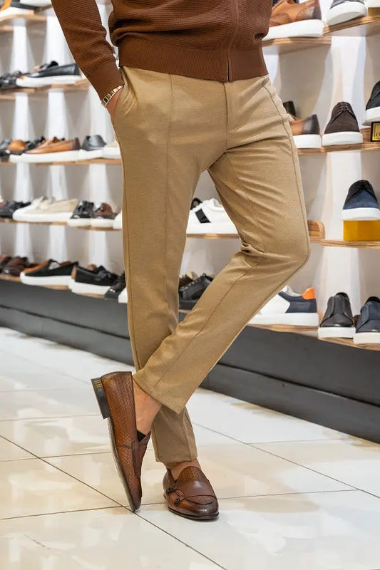 Brabion Lance Beige Slim Fit Chino Pants for Ultimate Versatility - BRABION