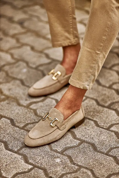 Brabion Levanzo Beige Suede Horsebit Loafers for Stylish Men - BRABION