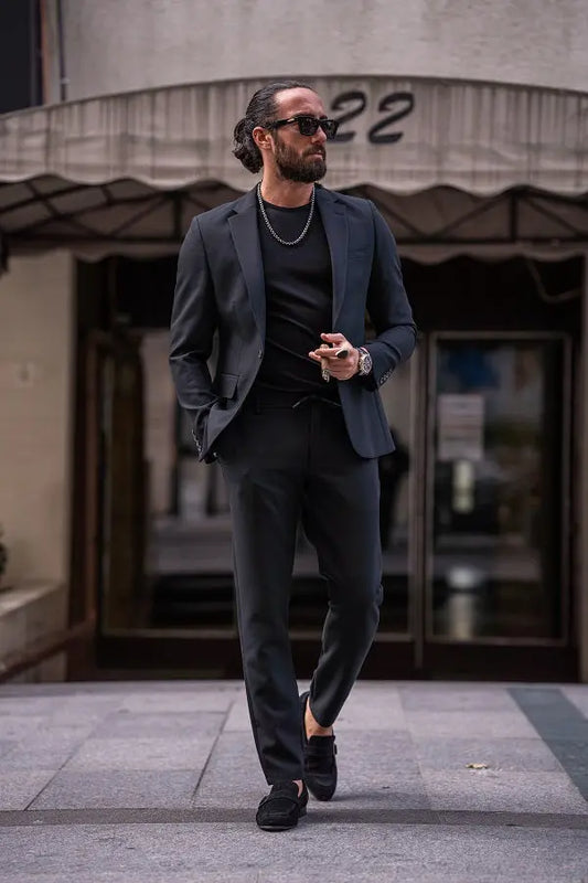 Brabion Lance Black Slim Fit Notch Lapel Suit – Elevate Your Wardrobe brabion