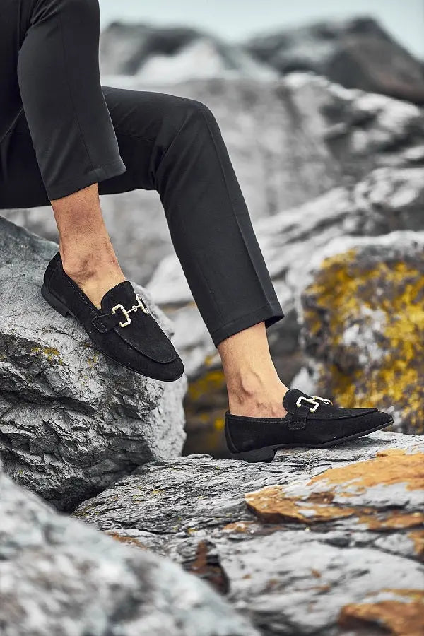 Brabion Levanzo Black Suede Horsebit Loafers - BRABION