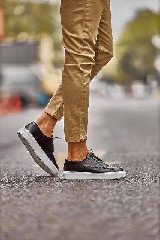 Brabion Levanzo Black White Sole Derby Sneakers - BRABION