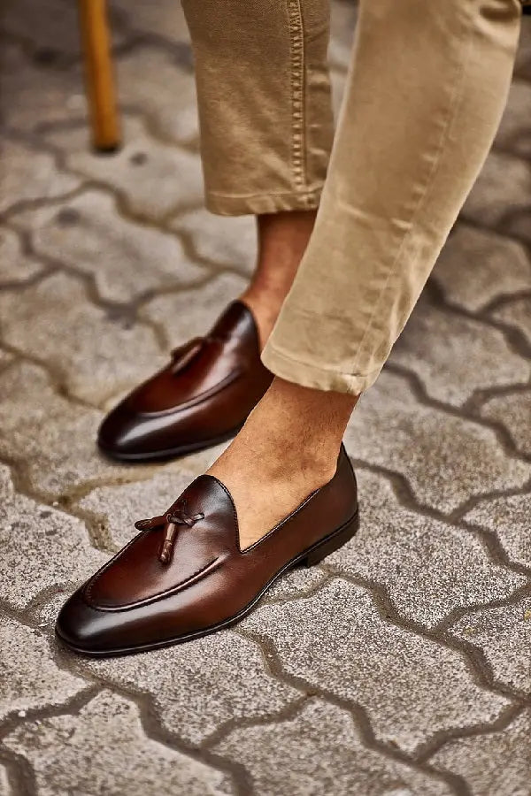 Brabion Levanzo Brown Tassel Loafers: Elevate Your Style - BRABION