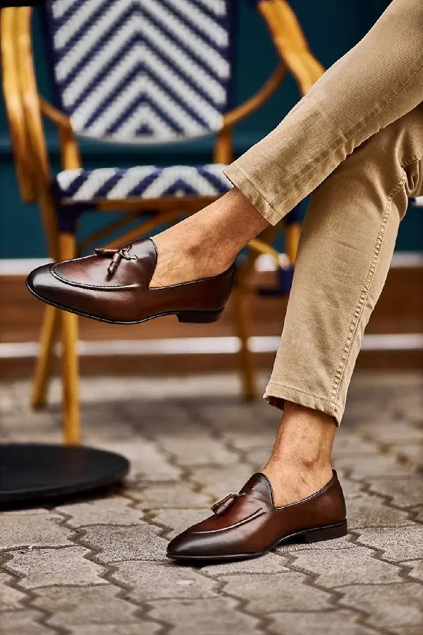 Brabion Levanzo Brown Tassel Loafers: Elevate Your Style - BRABION
