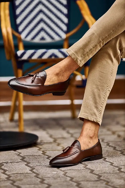 Brabion Levanzo Brown Tassel Loafers: Elevate Your Style - BRABION
