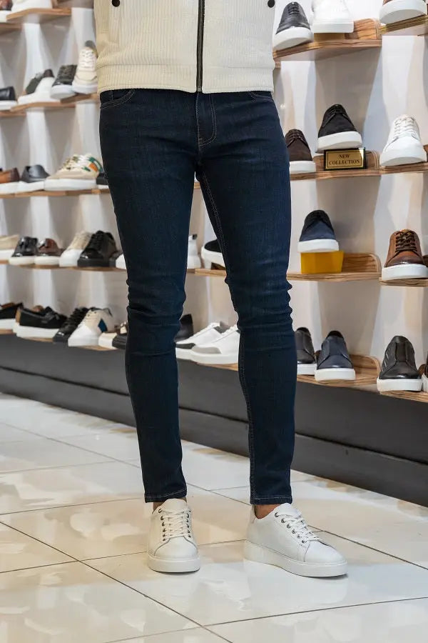 Brabion Lance Navy Blue Slim Fit Jeans for Versatile Style - BRABION