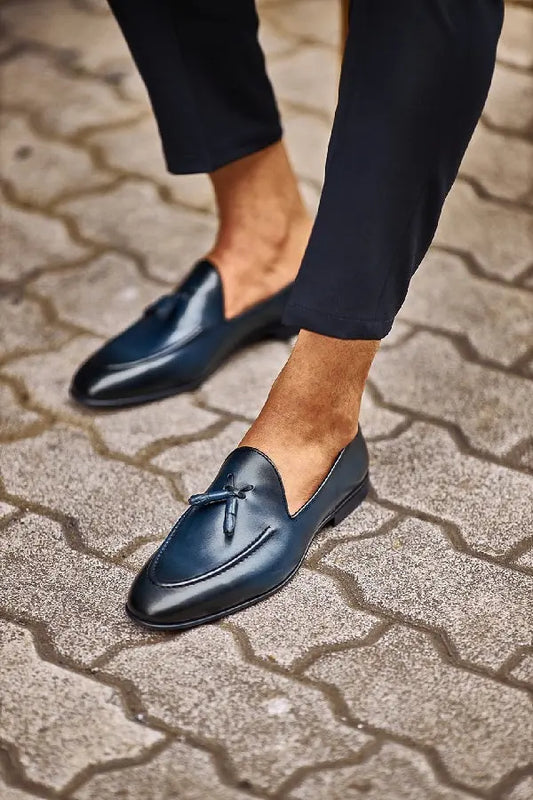 Brabion Levanzo Navy Blue Tassel Loafers - BRABION