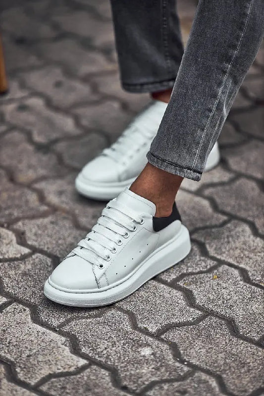 Brabion Tauris White High Top Sneakers - Stylish Leather Footwear for Men - BRABION