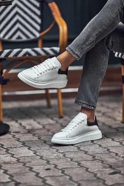 Brabion Tauris White High Top Sneakers - Stylish Leather Footwear for Men - BRABION