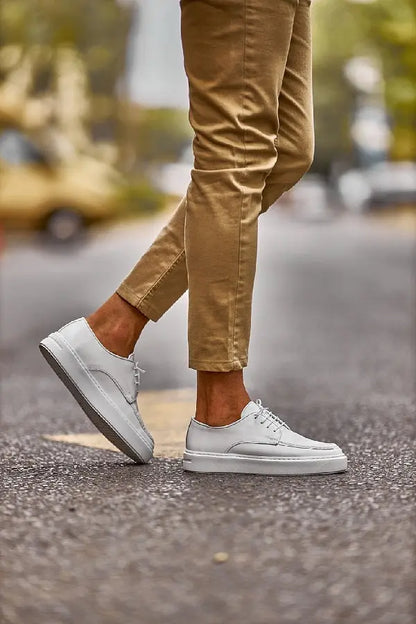 Brabion Levanzo White Sole Derby Sneakers: The Ultimate in Elegant Comfort - BRABION