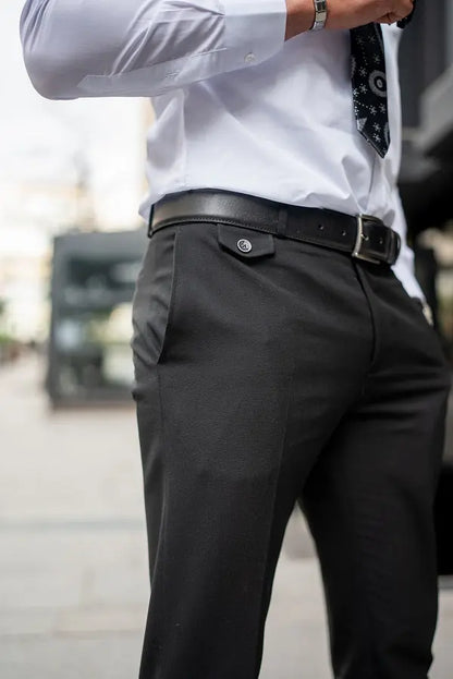 Brabion Massimo Black Slim Fit Chino Pants - BRABION