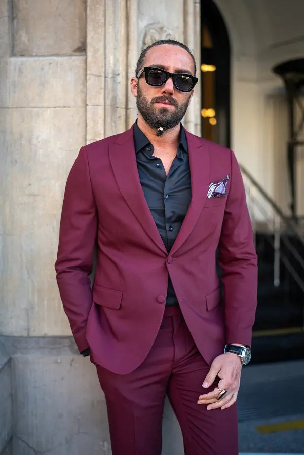 Brabion Massimo Burgundy Slim Fit 2 Piece Suit brabion