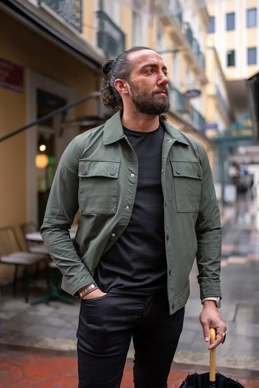 Brabion Massimo Khaki Slim Fit Double Pocket Buttoned Coat - BRABION