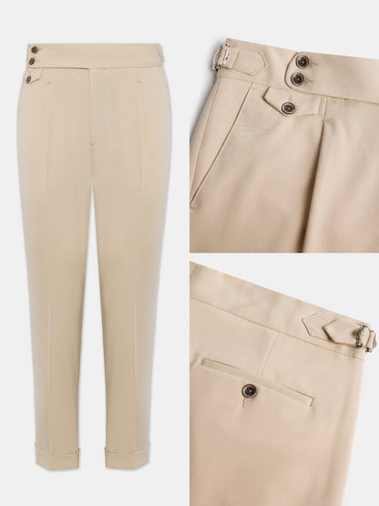 London Beige High Waist Slim-Fit Pants VIOSSI
