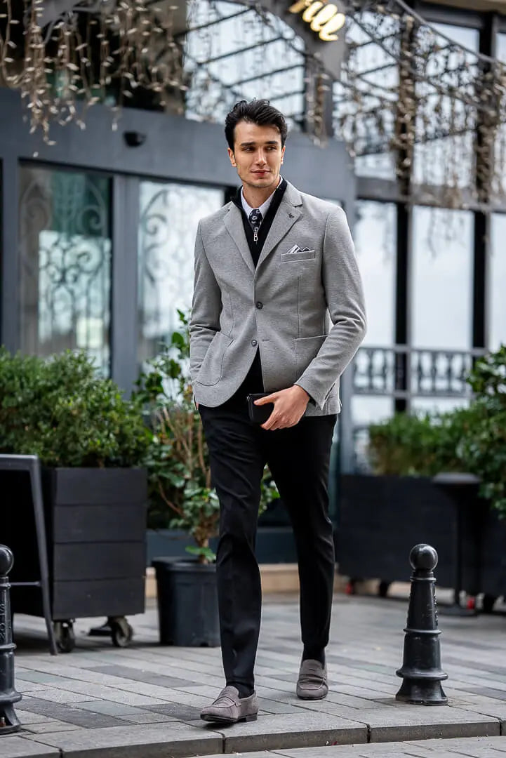 Brabion Gray Tailored Men's Jacket - BRABION