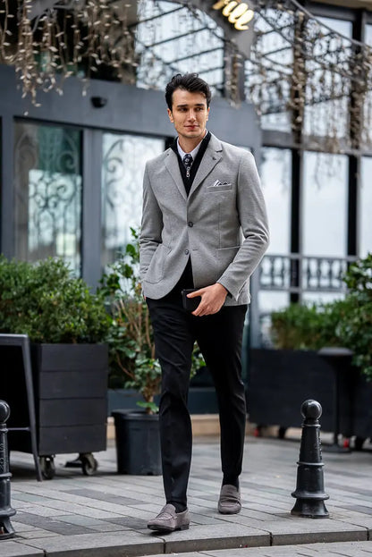 Brabion Gray Tailored Men's Jacket - BRABION