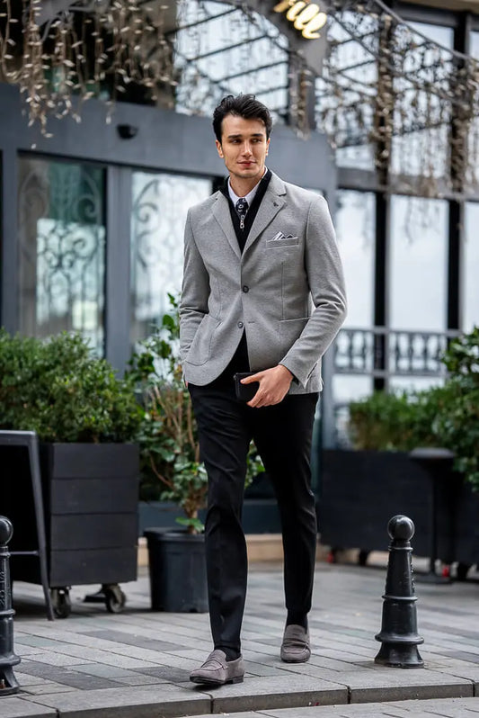 Brabion Gray Tailored Men's Jacket - BRABION