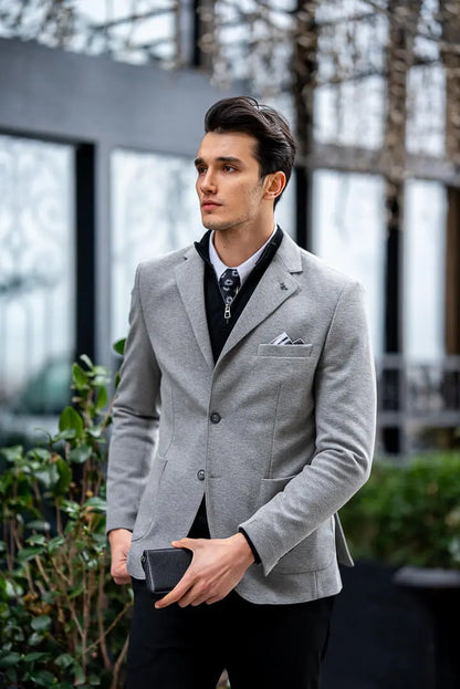 Brabion Gray Tailored Men's Jacket - BRABION