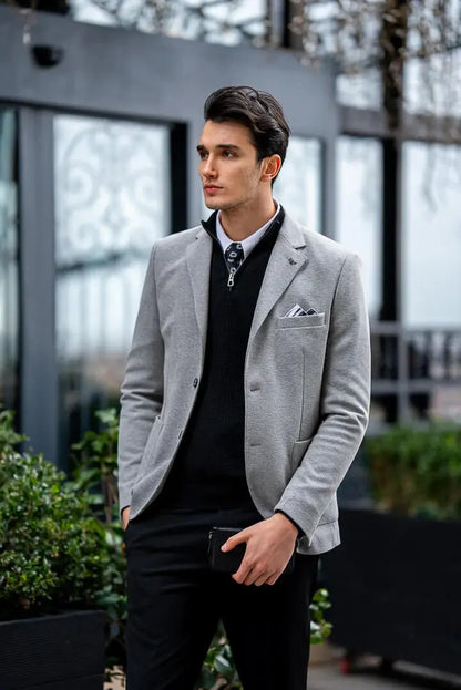 Brabion Gray Tailored Men's Jacket - BRABION