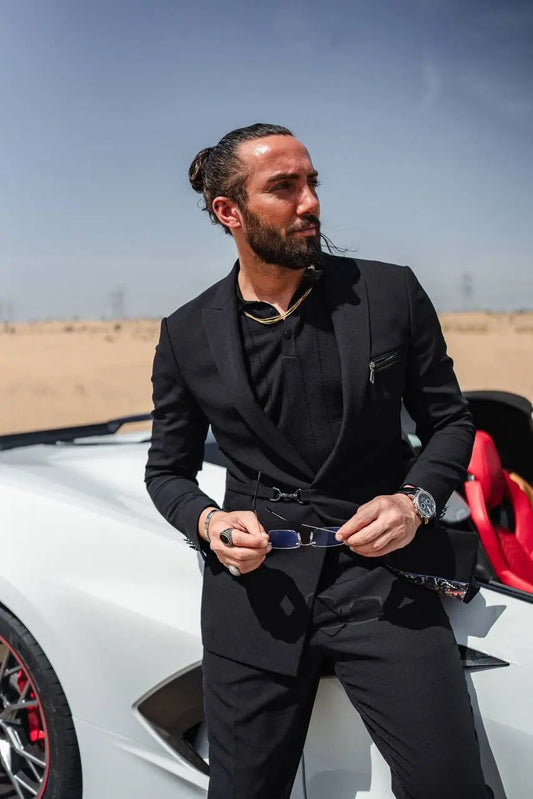 Maison Black Modern Casual Tailored Suit – Summer Statement - BRABION