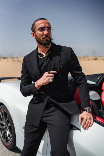 Maison Black Modern Casual Tailored Suit – Summer Statement - BRABION