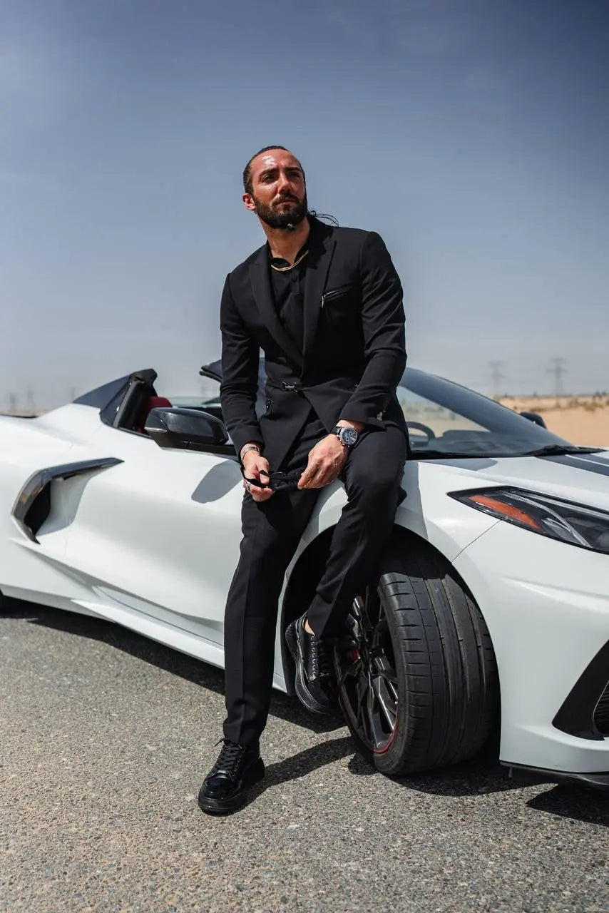 Maison Black Modern Casual Tailored Suit – Summer Statement - BRABION