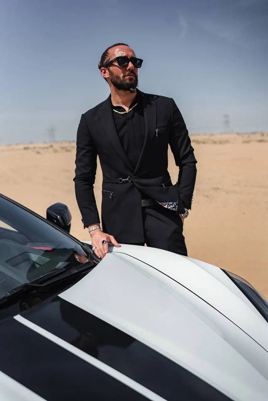 Maison Black Modern Casual Tailored Suit – Summer Statement - BRABION
