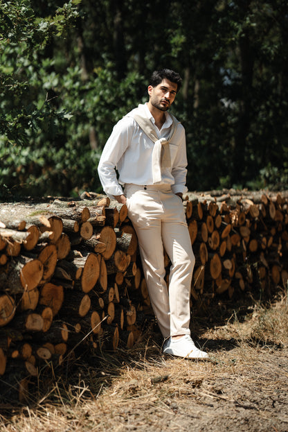 Brabion Santorini Beige Linen Shirt - BRABION