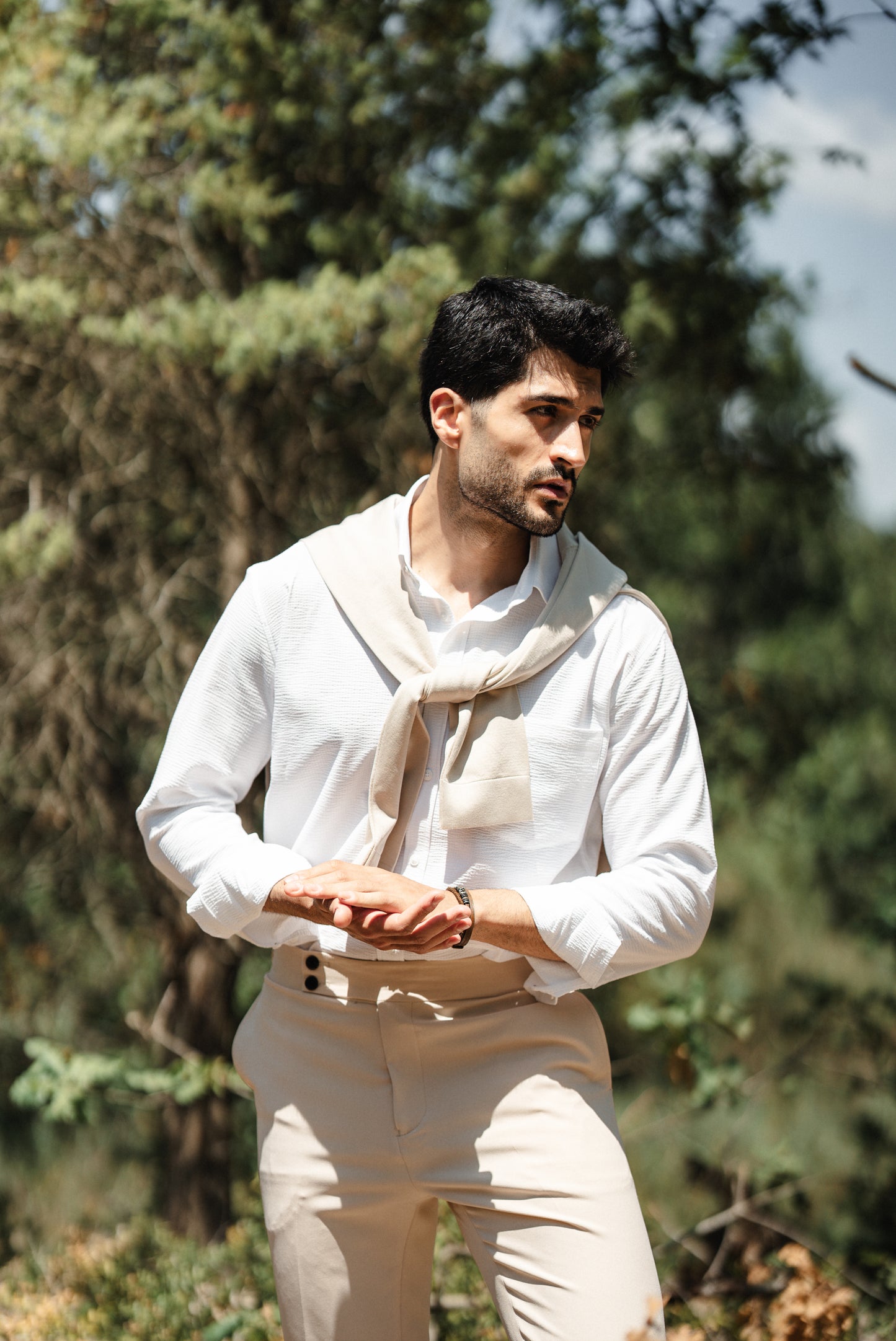 Brabion Santorini Beige Linen Shirt - BRABION
