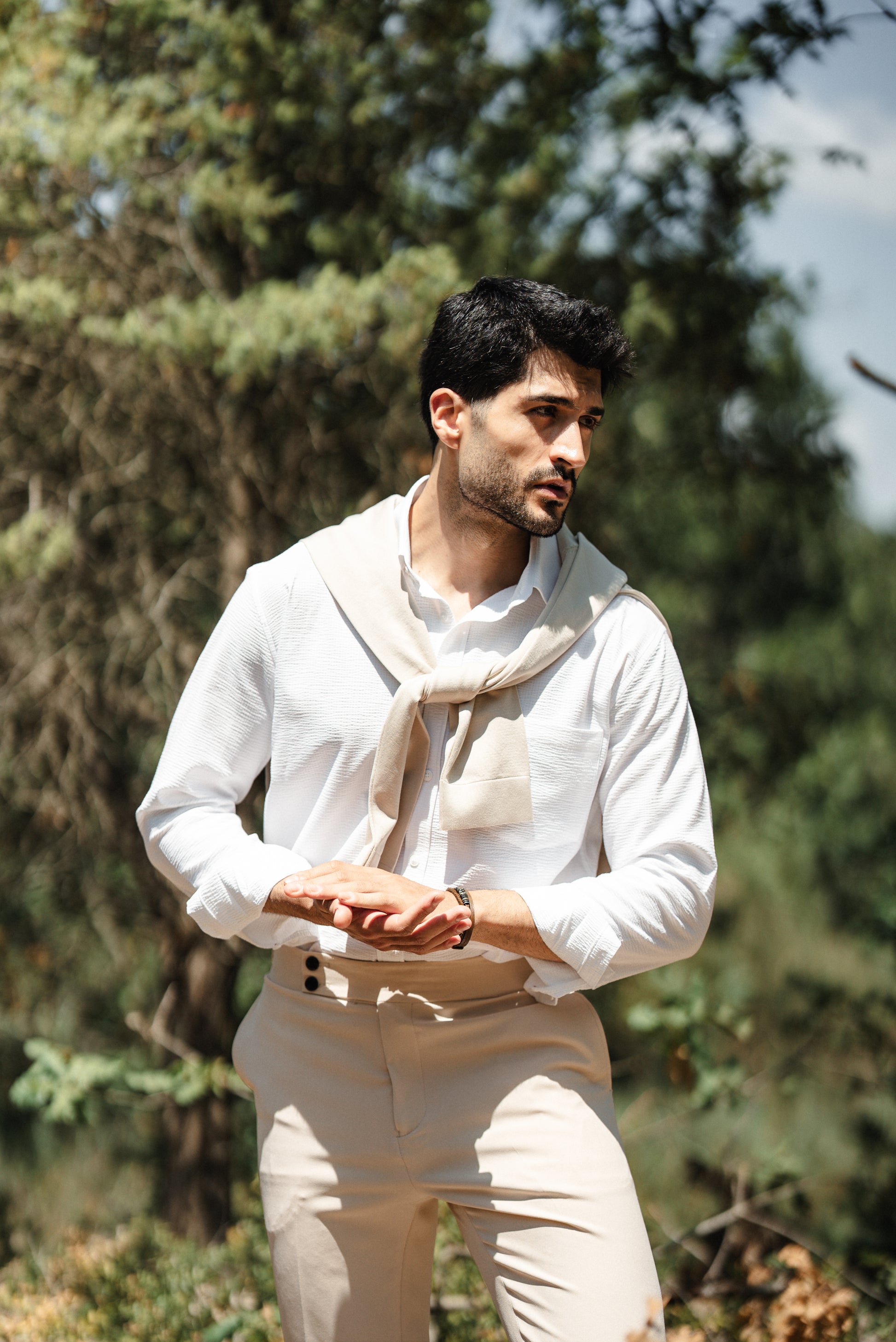 Brabion Santorini Beige Linen Shirt - BRABION