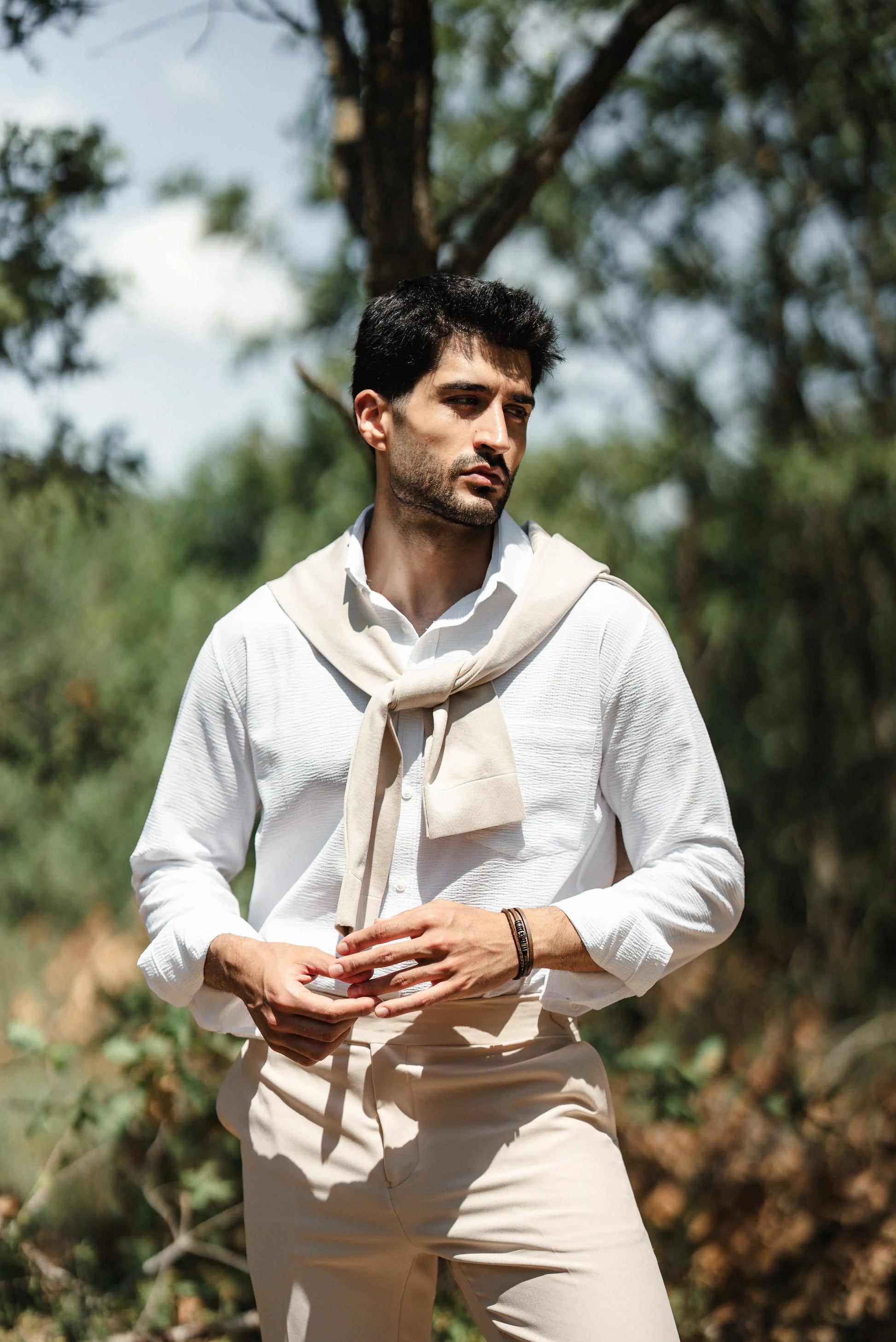 Brabion Santorini Beige Linen Shirt - BRABION