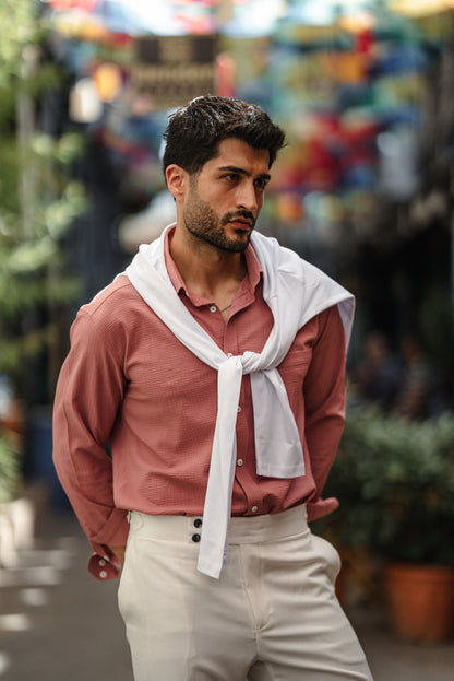 Brabion Tulum Pink Linen Shirt - BRABION